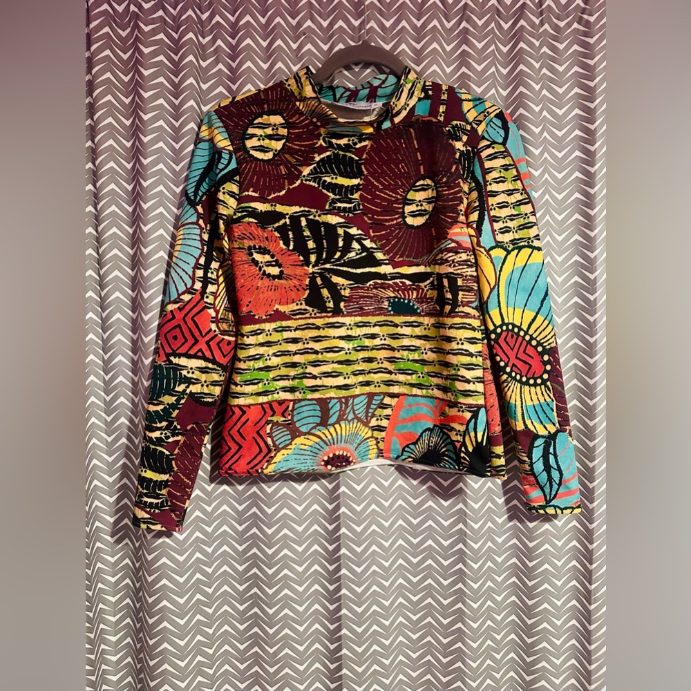 NWOT Never A Wallflower | Print Mock Neck Top, XS